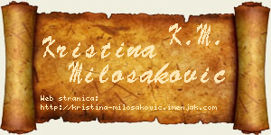 Kristina Milošaković vizit kartica